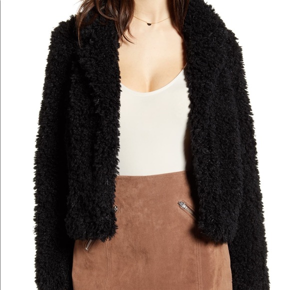 Blank NYC Jackets & Blazers - Blank NYC Faux Fur Teddy Coat Black